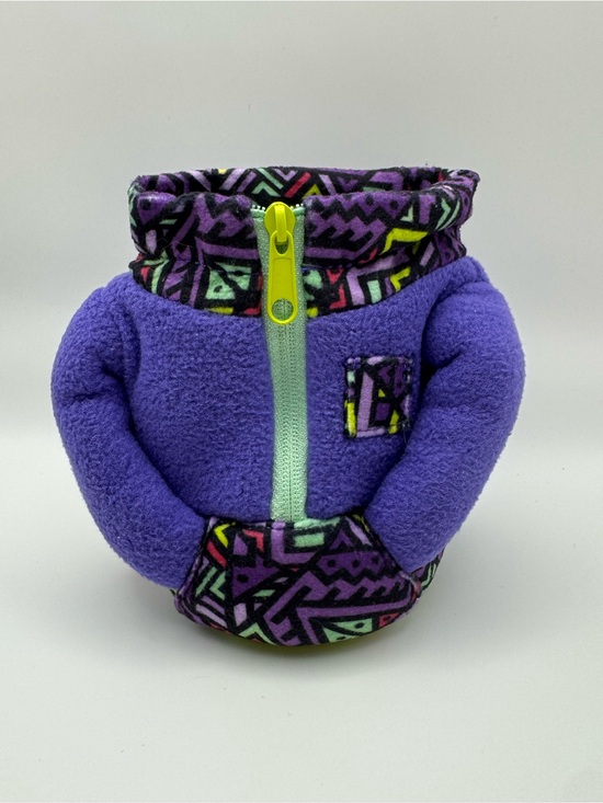 Puffin Other - Puffin Drinkwear “The Fleece” Purple Jacket-Style Koozie with Geometric Trim